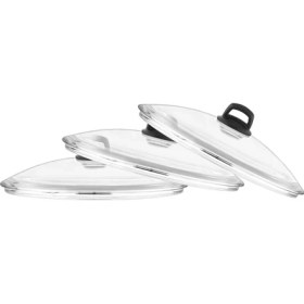 Resim Casa Milano 20-24-26 cm Cam Kapak & Siyah Tepe 