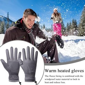 Resim Isıtmalı Eldivenler - Erkekler İçin Sıcak USB Isıtmalı Eldiven El Isıtıcılar | Ergonomik Dokunmatik Ekranlı Eldivenler Bisiklet Spor Yürüyüş Kayak 
