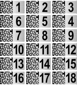 Resim Metal Kapı Masa Dolap Posta Kutusu Numarası 5X10 cm Gümüş Renk (1…18) 