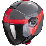 Resim Scorpion Exo City 2 Short Açık Motosiklet Kaskı Gri Kırmızı 
