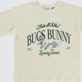 Resim Bugs Bunny Kız Çocuk Tişört 10-13 Yaş Fildişi Fil Dişi 