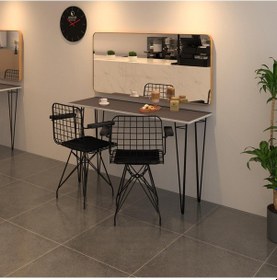 Resim Knsz masa sandalye takımı hem75mazlum grisyh 100*040 klç 2 sandalye syhsyh kolçaklı 