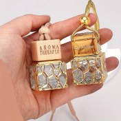 Resim Vintage Küp Tasarım 10ml Araba Parfümü Şişe Kolye - Boş Doldurulabilir Aromaterapi Uçucu Yağ Difüzörü, Elektrokaplama Cam Hava Spreyi Asılabilir Aksesuar (1 Paket) 