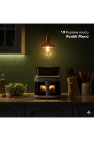 Resim Robwell RX05 Yeni Nesil 5Lt Renkli Menü 10 Pişirme mod Ayarlı Akıllı Sesli Uyarı air Fryer 