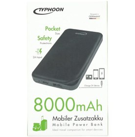 Resim Typhoon Powerbank Taşınabilir Şarjları 8000mah Mobil Ek Pil Yolculuk Güç Bankası Siyah Şarj Usb Led Gösterge 2a Siyah 