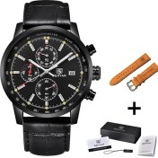 Resim Hanyang L Tam Siyah Kayış Benyar Moda Chronograph Spor Erkek Saatler Üst Marka Lüks Kuvars Izle Reloj Hombre Saat Saat Erkek Saat Relogio Masculino (Yurt Dışından) 