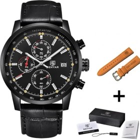 Resim Hanyang L Tam Siyah Kayış Benyar Moda Chronograph Spor Erkek Saatler Üst Marka Lüks Kuvars Izle Reloj Hombre Saat Saat Erkek Saat Relogio Masculino (Yurt Dışından) 