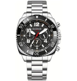 Resim Fochsia Lıge Erkekler İçin Siyah Beyaz Kareli Takvimli Şık Kuvars Kol Saati Diğer 