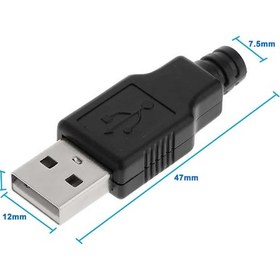 Resim Kutulu Usb Type A Erkek Soket USB 2.0 4 Pin Plastik Kapak DIY Tip Elektronik Cihaz Usb Port 