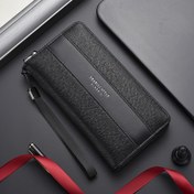 Resim Erkekler için Geniş Kapasiteli Uzun Cüzdan, Çoklu Kart Yuvaları, Bozuk Para Bölmesi, Kartlık ve Clutch. 