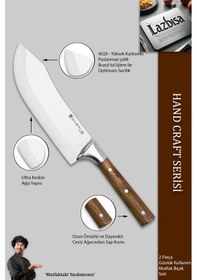 Resim Hand Craft Mutfak Bıçak Seti Et Ekmek Şef Bıçağı 2 Li Set Mtf-095 Ahşap 