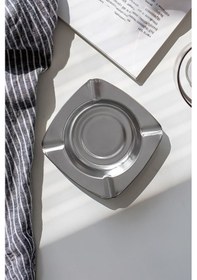 Resim 25 Adet Çelik 11 Cm İnce Çay Bahçesi Kahvehane Kıraathane Kül Tablası Küllük 