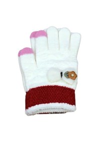 Resim Kitti 9-15 Yaş Kız Çocuk Örme Eldiven K24240-01 Ekru 