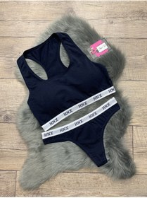 Resim ikinciten lingerie Kadın Pedli Sporcu Sütyen Tanga Set 