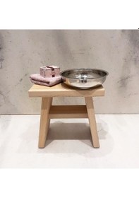 Resim Shark Anatolia Sedir Ahşap Banyo Taburesi Oturak Ve Beyaz Bakır Hamam Tası Seti Çok Renkli 