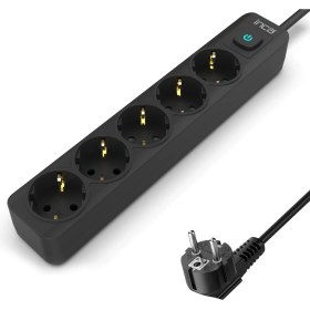 Resim Dörtli Akım Korumalı Siyah ve Yeşil Elektrik Koruma Seti 