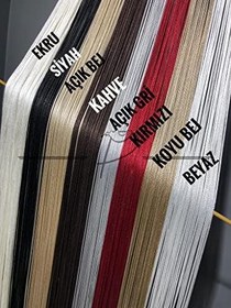 Resim İp Tül İp Perde Kalın Zincir Serisi 250 x 270 Siyah 