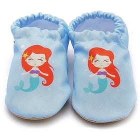 Resim First Step Mermaid Kaydırmaz Taban Bebek Yazlık Patik Mavi , Ev Botu Terliği Kreş Ayakkabısı Panduf F-824 