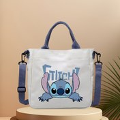 Resim Stitch Canvas Kadın Çantası - Sevimli Karikatür Tasarımı, Çok Amaçlı Çanta, Ev, Seyahat ve Tatil İçin Uygun, Ona veya Ona Hediye, Anı Hediyesi, Sevgililer Günü İçin İdeal Hediye Seçeneği 