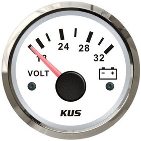 Resim KUS Voltmetre Göstergesi Beyaz 24V 52 MM 