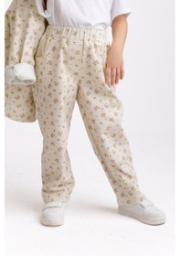 Resim Oliven The Kid Çiçek Gabardin Kız Çocuk Pantolon Ekru 