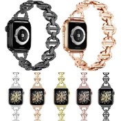 Resim iOS Uyumlu Watch İçin Merdiven Toka Metal İzle Kayış 8 41mm 