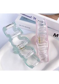 Resim Dalga Model Mavi Renk Asetat 10,5 Cm Lüks Mandal Toka Mavi 