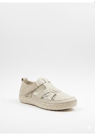 Resim Voyager Kadın Yanları Açık Rahat Günlük Deri Casual Ayakkabı Z520 Ekru 