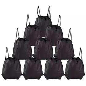 Resim Woys Bags 3 Adet Büzgülü Sırt Çantası Baskıya Uygun Promosyon İpli Çanta Siyah 