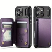 Resim For Iphone 17/Air/16/15/14/13/12/11 Pro Max için Kartlıklı Cüzdanlı Kılıf, Hem Erkekler Hem de Kadınlar İçin Uygun, Ayaklık, Kart Yuvaları, RFID Koruması ve Darbeye Dayanıklı Güçlü Manyetik Toka İçerir. 