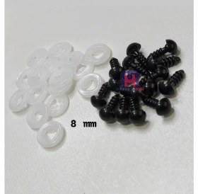 Resim 8 mm Amigurumi Vidalı Göz Siyah 20 Çift 