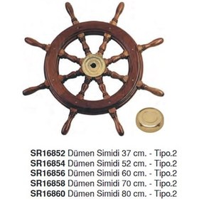 Resim Ahşap Dümen Simidi. Tekne Dümeni. 37cm. Tipo T2 Dümen 