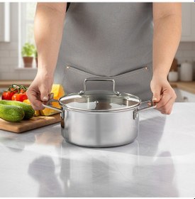 Resim Emsan Pro Tri Ply Derin Tencere Çelik 20 Cm Gümüş 