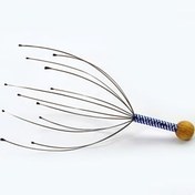 Resim 1 adet Karides Saç Masajı - Ahşap Saplı, Çelik Başlık, Dayanıklı ve Rahatlatıcı, Ev veya Spa Kullanımı İçin Mükemmel, Saç Bakımı Aksesuarı | Ergonomik Tasarım | Saç Derisi İçin Nazik 