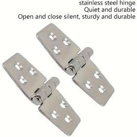 Resim 4 Adet Paslanmaz Çelik Ağır Hizmet Tipi Deniz Teknesi Kapı Menteşeleri - 76 x 37mm Rafting ve Yat Aksesuarları 