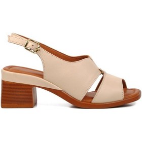 Resim Venüs 2311510y Bej Hakiki Deri Kadın Topuklu Sandalet 001 