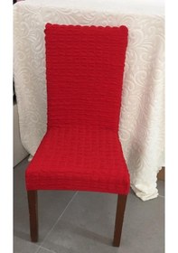 Resim Kırmızı Bürümcük Sandalye Örtüsü Sandalye Kilifi 