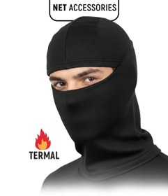 Resim Edelvays Shop Siyah Termal Yüz Kar Maskesi Rüzgar Geçirmez Kışlık Unisex balaklava 