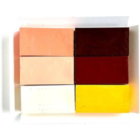 Resim 6lı Ten Renkleri Doğal Balmumu Sert Blok Pastel Boya Seti 