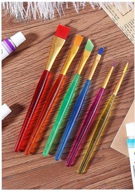 Resim Fırça Seti 6 Lı Kısa Sap Resim Fırçası 1 Paket Suluboya Akrilik Boya Guaj Boya Yağlı Boya Fırca Seti 