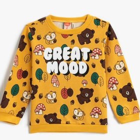 Resim Koton Erkek Bebek Hayvan Grafik Baskılı Sweatshirt 3wmb10005tk 