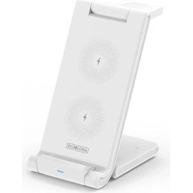Resim Najmaddin.com Duzzona 15W Katlanır 3 In 1 Telefon Kulaklık Saat Kablosuz Şarj STANDI-(5775) 