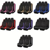 Resim Tüm mevsimler için evrensel araba koltuk kılıfları - Siyah, Kırmızı Detaylar, Dayanıklı Polyester Kumaş, Elde Yıkanabilir, Çoklu Araba Modelleri İçin Mükemmel, Araba Koltuk Kılıfları|Modern Araba Koltukları|Dokuma Dokusu 