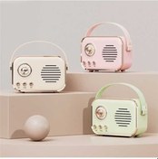 Resim Ankatek Retro Kablosuz Bluetooth Hoparlör: Mikrofonlu Karaoke, Hifi Ses, 10m Menzil, 6 Saat Pil - Gümüş 