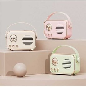 Resim Ankatek Retro Kablosuz Bluetooth Hoparlör: Mikrofonlu Karaoke, Hifi Ses, 10m Menzil, 6 Saat Pil - Gümüş 