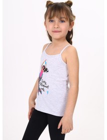 Resim Toontoy Kids Toontoy Kız Çocuk Deniz Kızı Baskılı Pul İşlemeli Atlet Gri Melanj 
