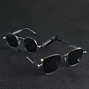Resim Uniseks için Steampunk Kare Oval Metal Çerçeve Gözlükler - Günlük Kıyafetler İçin Tasarımcı Stili, 2 Adet 