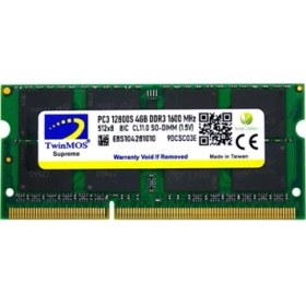 Resim TwinMOS MDD34GB1600N DDR3 4 GB 1600 Mhz 1.5 V Notebook RAM 