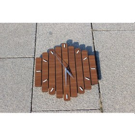 Resim Dekor Treni Dekor Treni Çubuklu Ahşap Dekoratif Saat Ceviz 