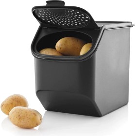 Resim Özbience 5,5 Lt Saklama Kabı, Patates ve Soğan Için Siyah Kırmızı Etiketli 